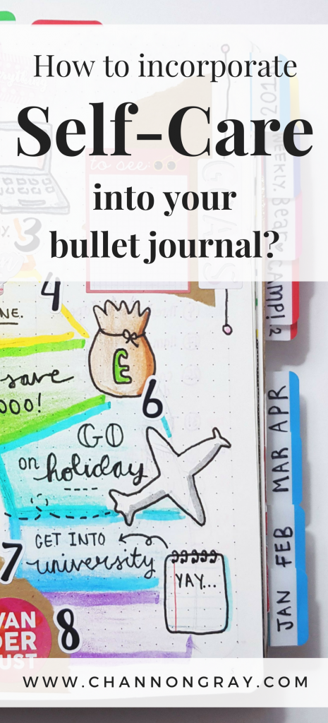 Self-care doesn't have to cost money, be glamorous or worth over-sharing with the world. It's about learning what makes you happy. Most importantly, self-care is when you enable yourself to be the person you've always wanted to be. A bullet journal can be a great self-care tool to improve your mental wellbeing // heythereChannon - www.channongray.com #bulletjournal #selfcare #productivity #wellbeing #stationery